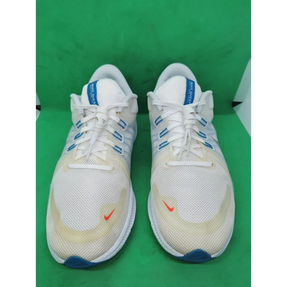 Men's 11.5 M Nike 2021 Quest 4 White Pure Platinum Blue DA1105-101 Running Shoes